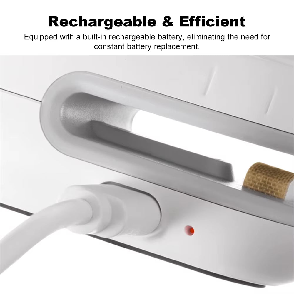 Portable Bag Sealer, Rechargeable 2-In-1 Heat Sealer with Cutter, Magnetic Sealing Machine for Plastic Bags, Chip, Snacks