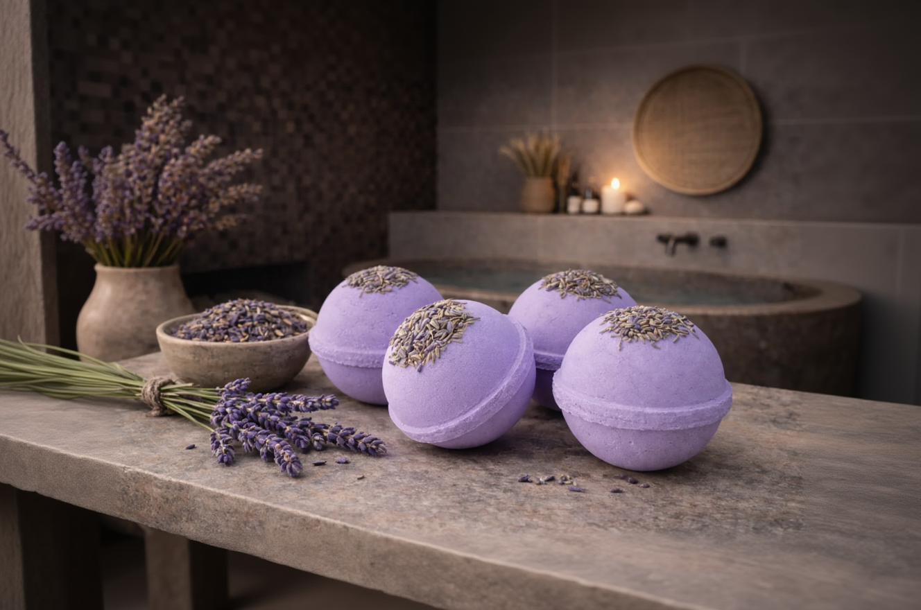 Pack Of 4 Lavender Scented Luxury Bath Bombs