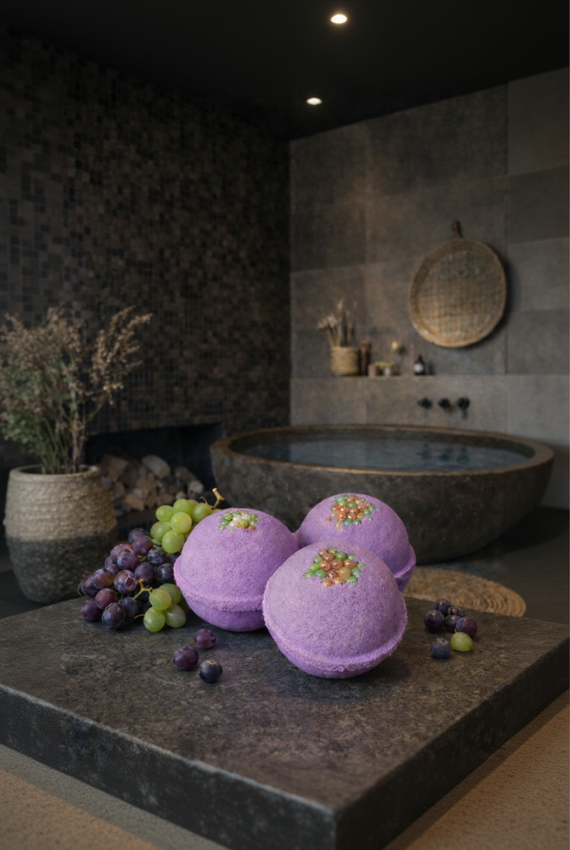 Pack Of 3 Grape Scented Luxury Bath Bombs
