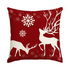 1 Christmas Pillowcase Christmas Senior Snowflake Tree Printed Square Pillowcase Christmas Decoration (Without Pillow Core)