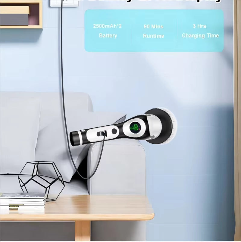 Multifunctional Electric Cleaning Brush Voice Rechargeable Smart Rotary Cleaning Brush Kitchen Cleaning Brush
