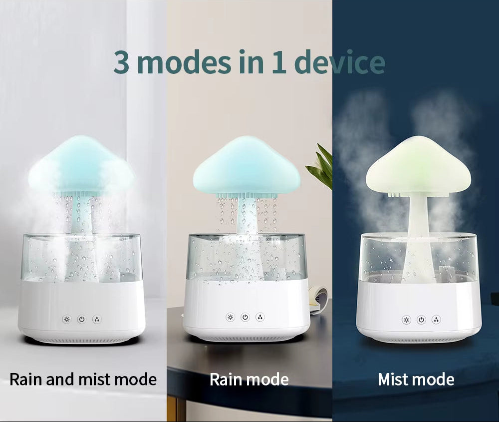 Drop Shipping 7 Color Atmosphere Lamp Essential Oil Humidifier Mushroom Rain Humidifier Mushroom Rain Humidifier