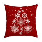 1 Christmas Pillowcase Christmas Senior Snowflake Tree Printed Square Pillowcase Christmas Decoration (Without Pillow Core)