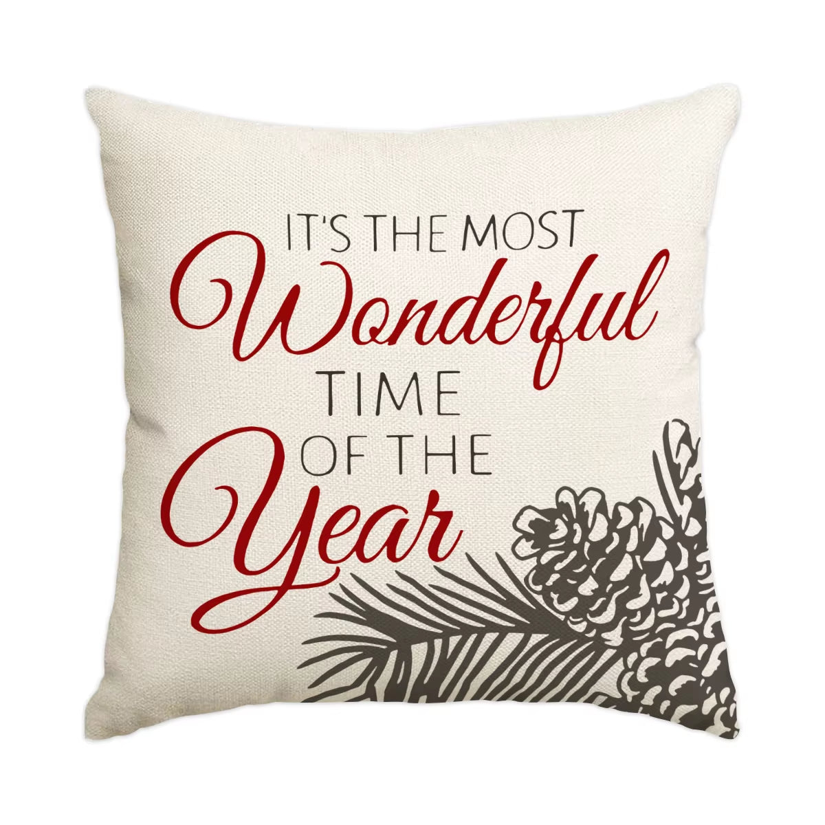 1 Christmas Pillowcase Christmas Senior Snowflake Tree Printed Square Pillowcase Christmas Decoration (Without Pillow Core)