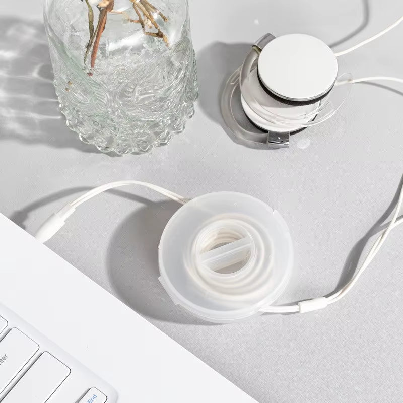 Round Wire Winder Box Portable Multifunctional Data Cable Storage Case Cable Container USB Charger Holder Wire Management Box