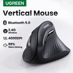 Vertical Mouse Wireless Bluetooth5.0 2.4G Ergonomic 4000DPI 6 Mute Buttons for Macbook Tablet Laptops Computer PC Mice