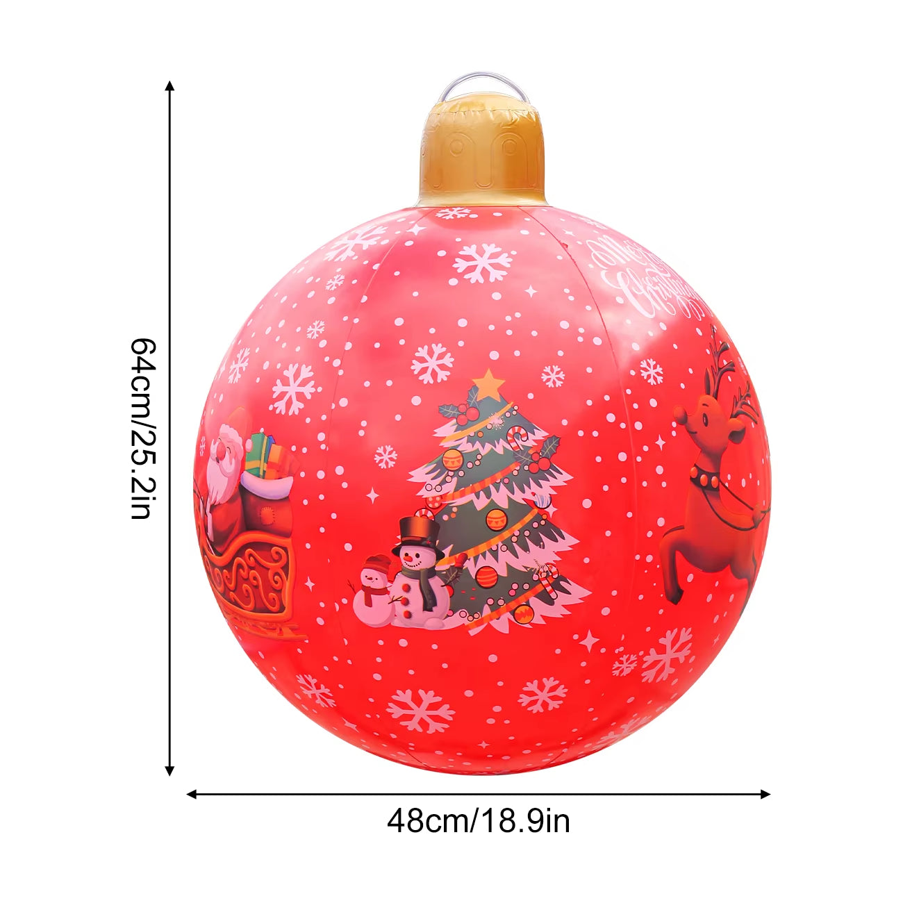 1PC Inflatable Christmas Balls Large PVC Christmas Hanging Ornaments Oversized Christmas Tree Balls Blow up Christmas Balls