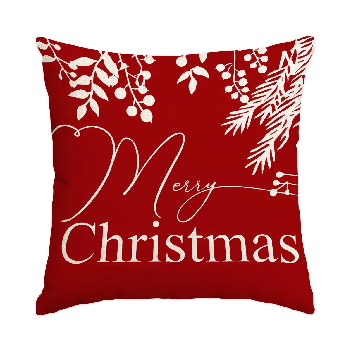 1 Christmas Pillowcase Christmas Senior Snowflake Tree Printed Square Pillowcase Christmas Decoration (Without Pillow Core)