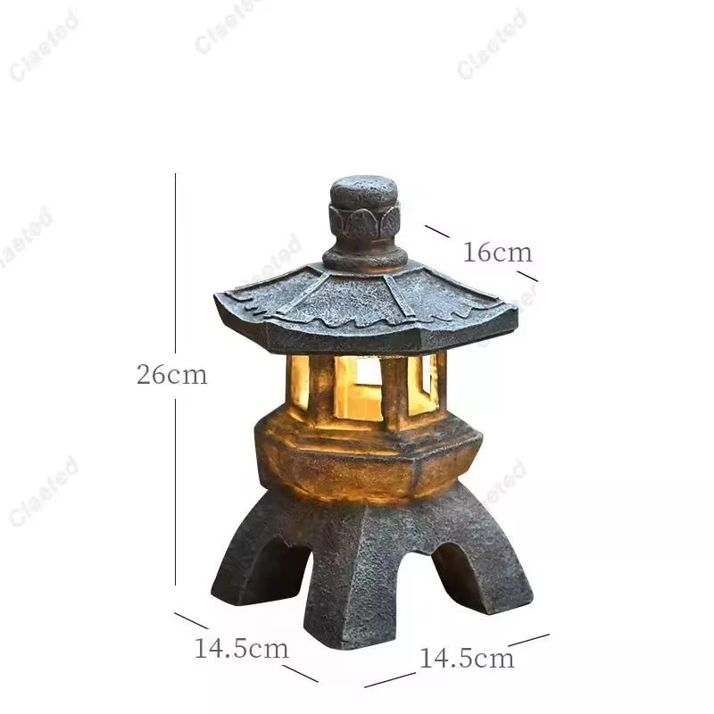 Pagoda Outdoor Solar Powered Light Statue