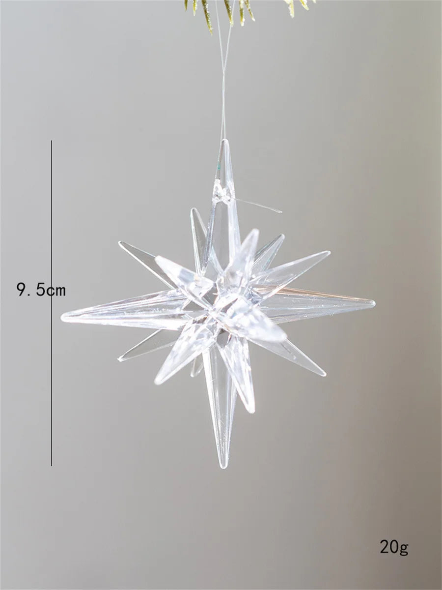 Christmas Tree Decoration Hanging Christmas Decoration Champagne Color White Exploding Star Christmas New Year