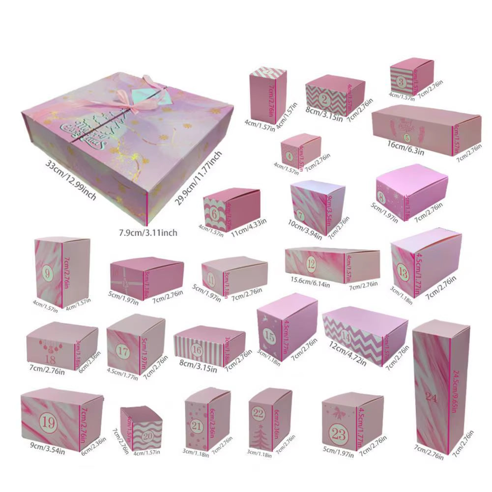 DIY Christmas Advent Calendar Boxes 2025 Empty Box to Fill 24-Day Christmas Countdown Calendar Christmas Gift Box