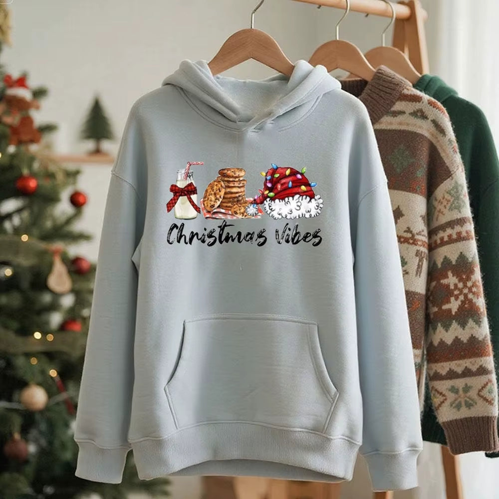 Christmas Vibes Hoodie Christmas Lights Tracksuit Christmas Gift Fashion Casual Hiphop Sweatshirt Harajuku Unisex