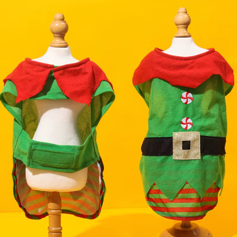 Polyester Dog Christmas Dress - Festive Pet Costume for Holiday Parties Christmas Clothes Christmas Skirts