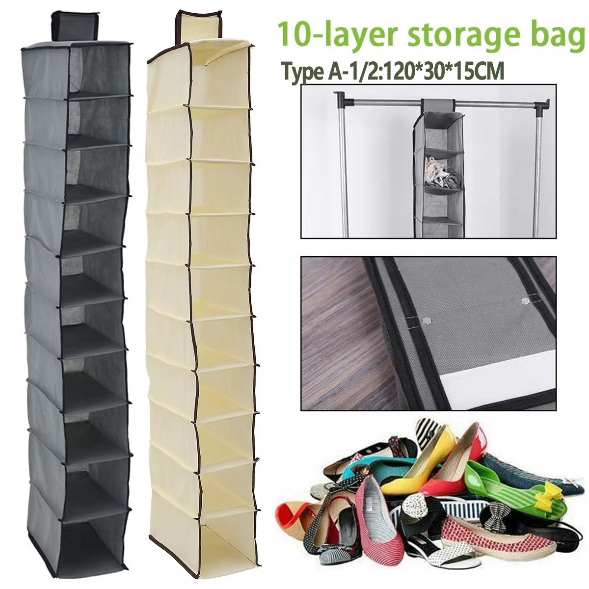 Multi Layer Hanging Bag Drawer Box Storage Universal Wardrobe Cloth Underwear Organizer Hanger Bag Household Supplies Shoe Rack