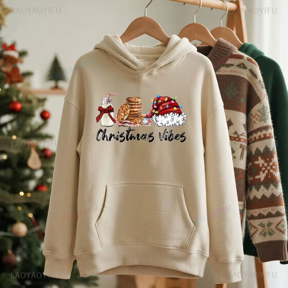 Christmas Vibes Hoodie Christmas Lights Tracksuit Christmas Gift Fashion Casual Hiphop Sweatshirt Harajuku Unisex