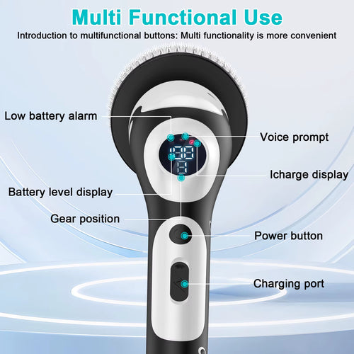 Multifunctional Electric Cleaning Brush Voice Rechargeable Smart Rotary Cleaning Brush Kitchen Cleaning Brush