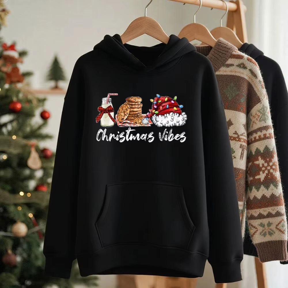 Christmas Vibes Hoodie Christmas Lights Tracksuit Christmas Gift Fashion Casual Hiphop Sweatshirt Harajuku Unisex