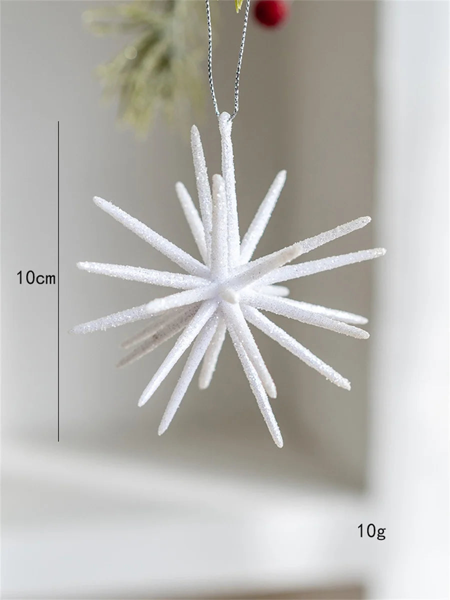 Christmas Tree Decoration Hanging Christmas Decoration Champagne Color White Exploding Star Christmas New Year