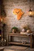 Sunset Orange Resin Africa Shaped Clock