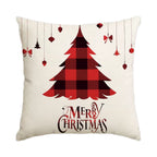 1 Christmas Pillowcase Christmas Senior Snowflake Tree Printed Square Pillowcase Christmas Decoration (Without Pillow Core)