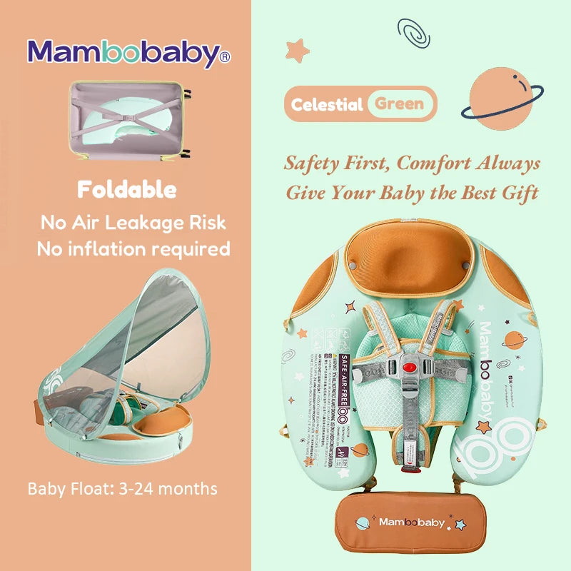 Mambobaby Pearl-Foam Baby Pool Float With Canopy