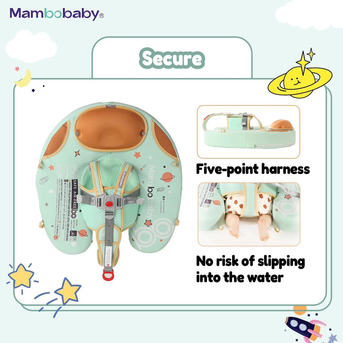 Mambobaby Pearl-Foam Baby Pool Float With Canopy