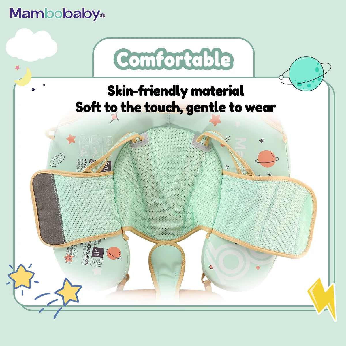 Mambobaby Pearl-Foam Baby Pool Float With Canopy