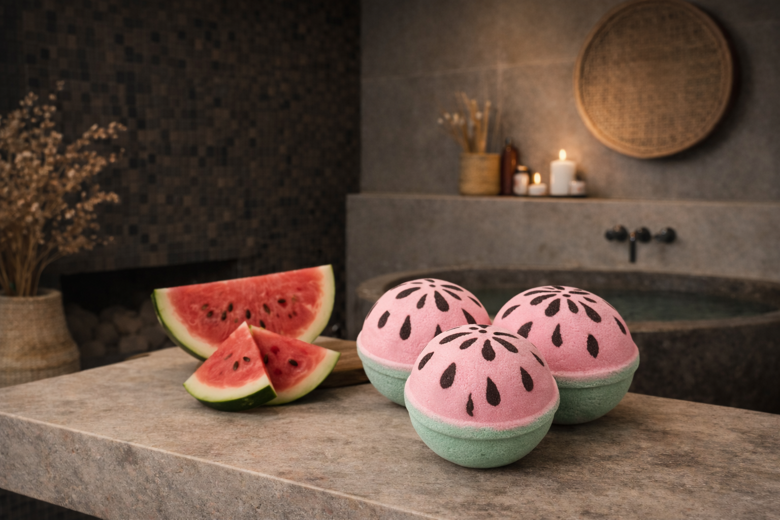 Pack Of 3 Watermelon Scented Bath Bombs