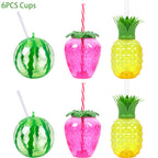 PVC Fruit Shaped Drinking Cups With Straw