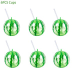 PVC Fruit Shaped Drinking Cups With Straw
