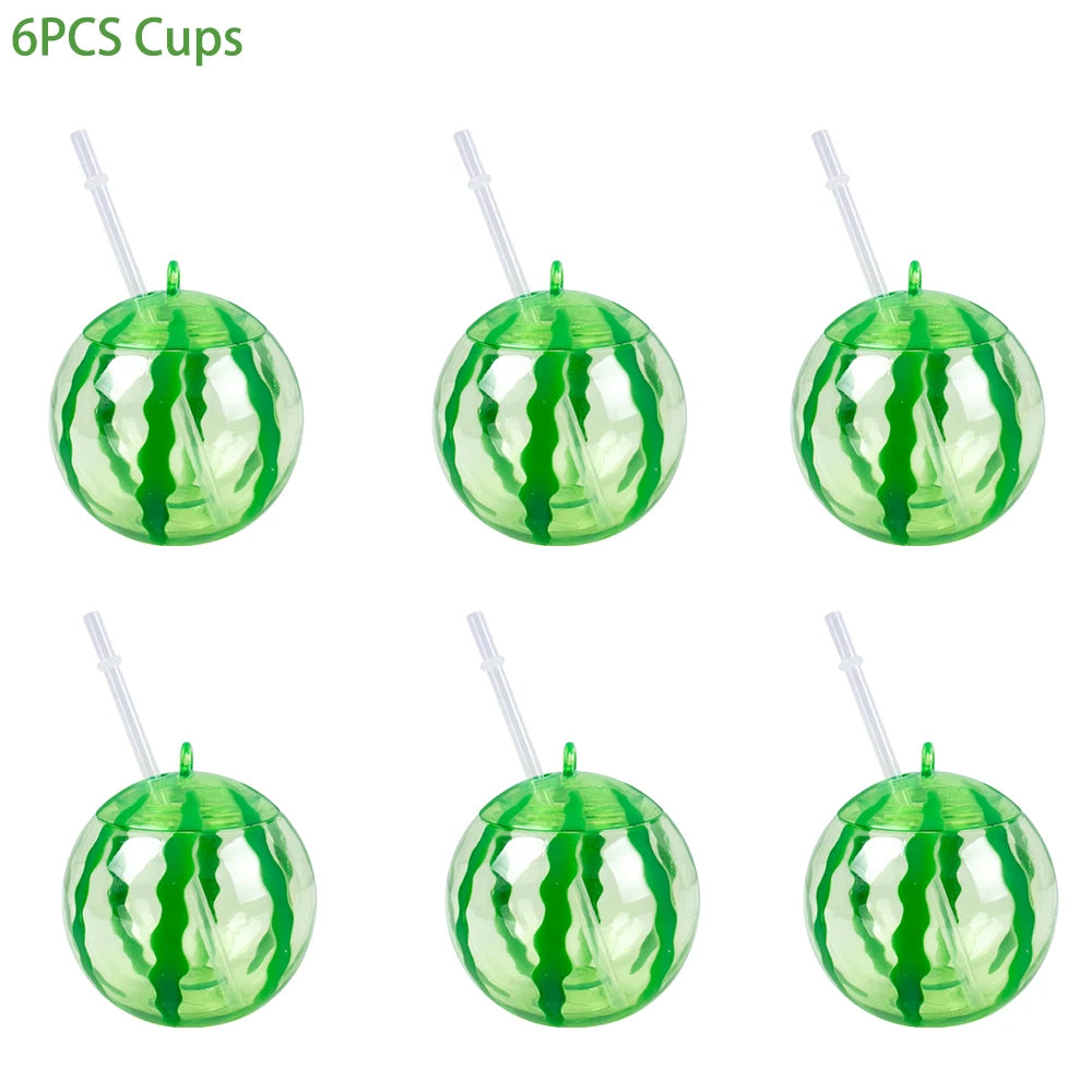 PVC Fruit Shaped Drinking Cups With Straw