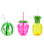 PVC Fruit Shaped Drinking Cups With Straw