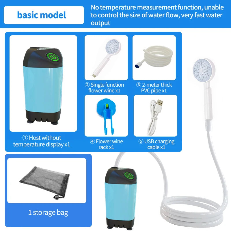 Portable Rechargeable Electric Shower Pump With Shower Head