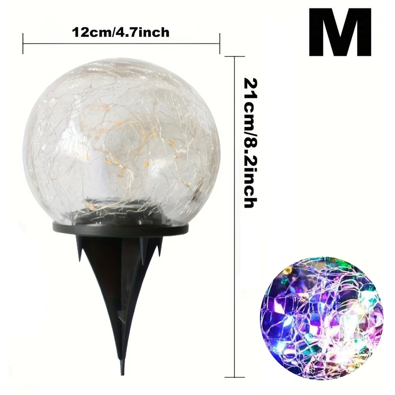 Solar Powered Cracked Glass Outdoor Light