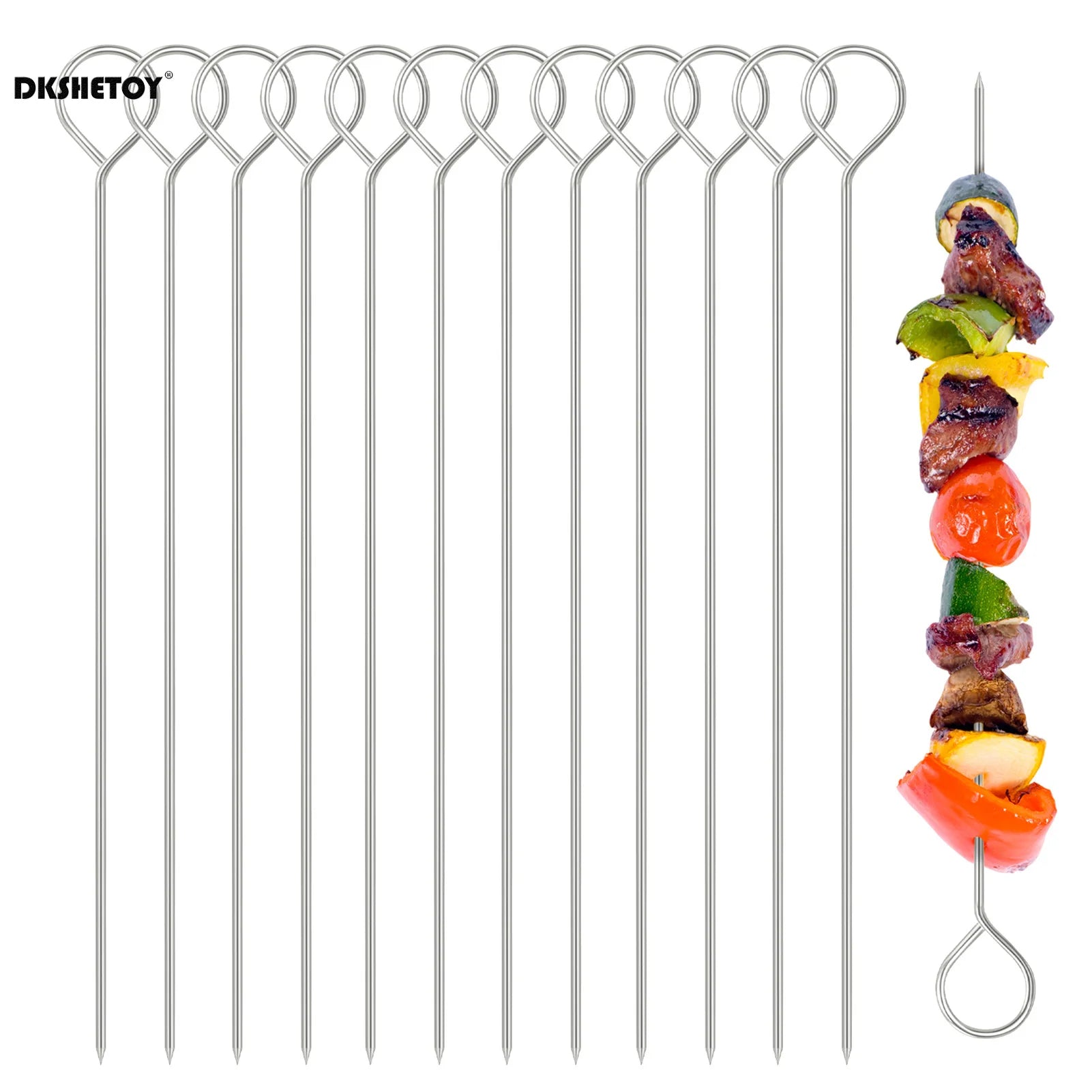 20cm Stainless Steel BBQ Skewers