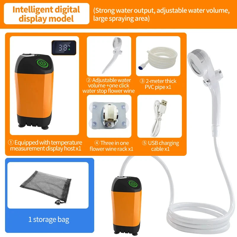Portable Rechargeable Electric Shower Pump With Shower Head