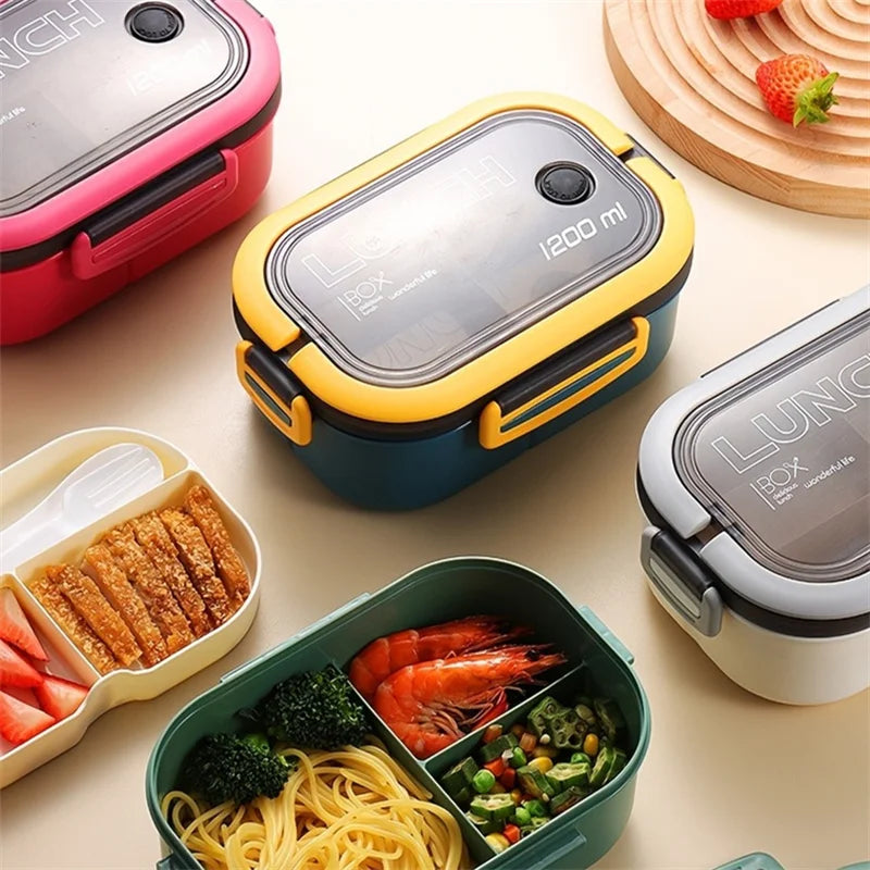 1200ML 2 Layer Bento Lunch Box With Spoon And Fork