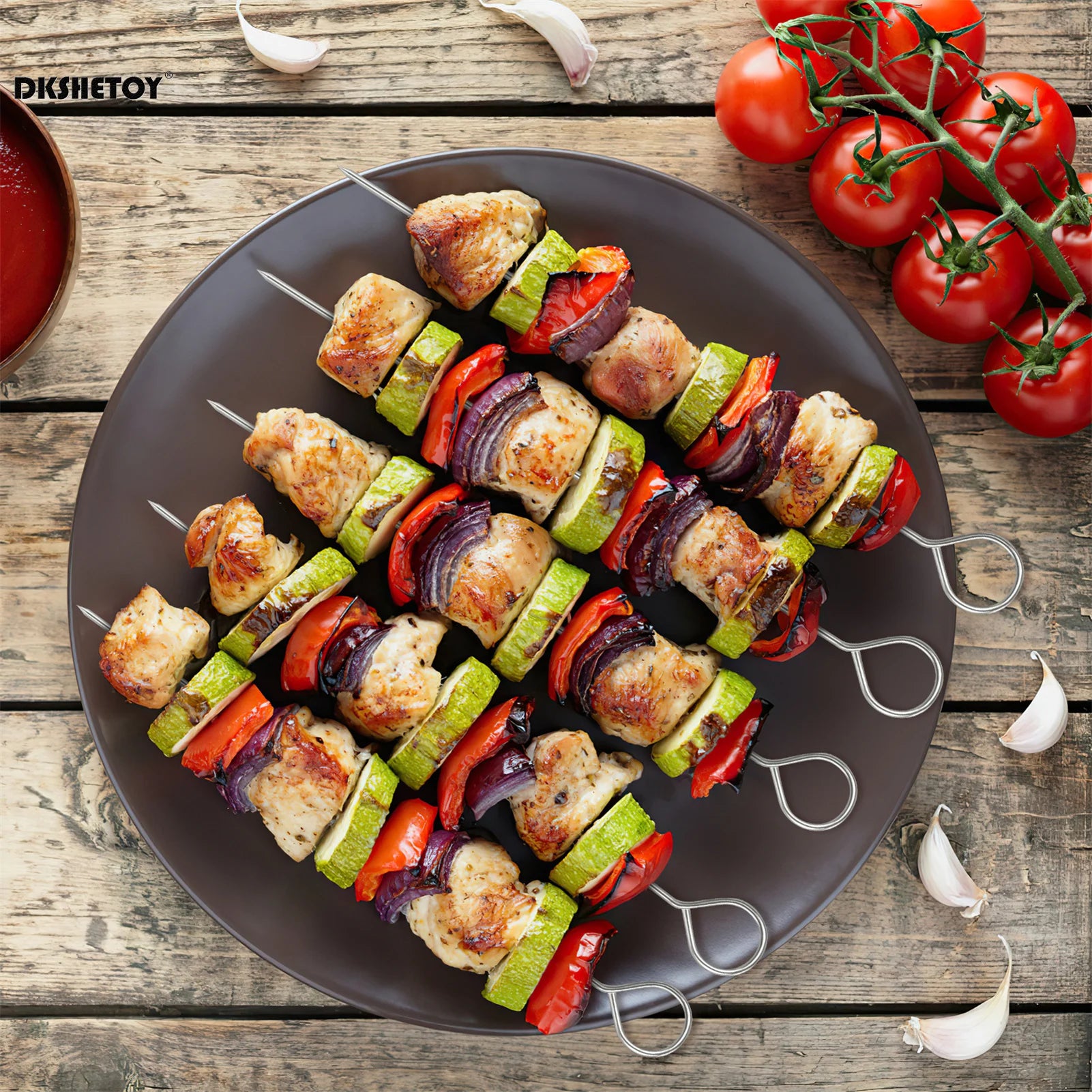 20cm Stainless Steel BBQ Skewers