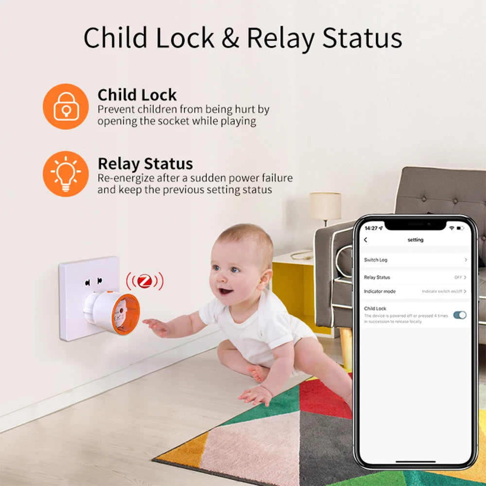 Tuya Smart Baby Proof Plug Adapter