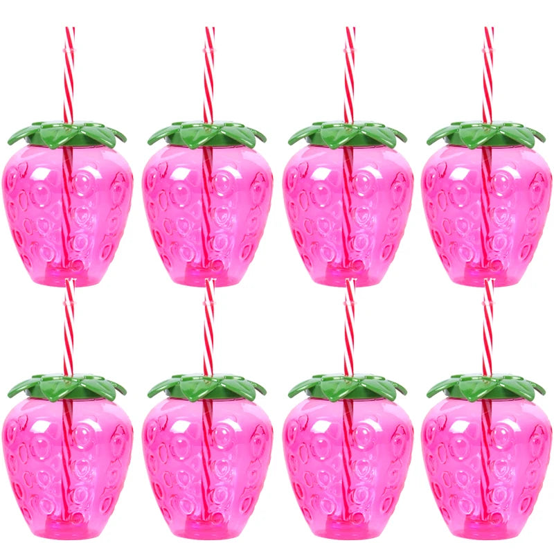 PVC Fruit Shaped Drinking Cups With Straw