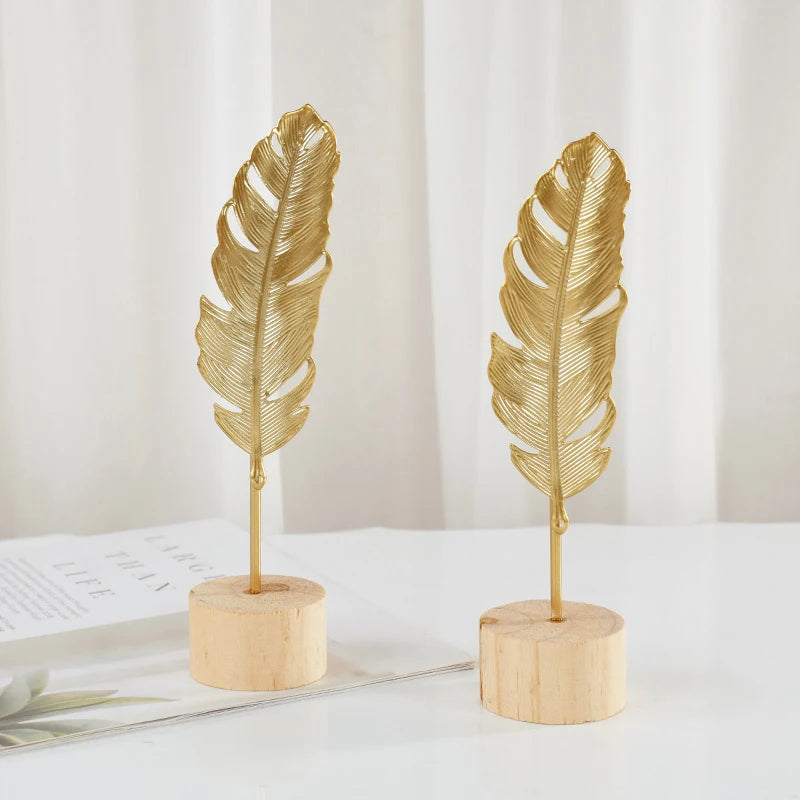 Gold Iron Ginkgo Leaf Ornaments