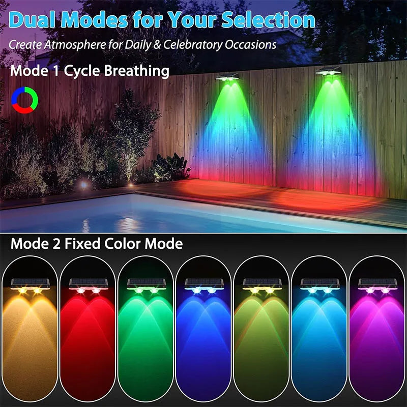 Solar Powered LED Outdoor Waterproof Fence Lights