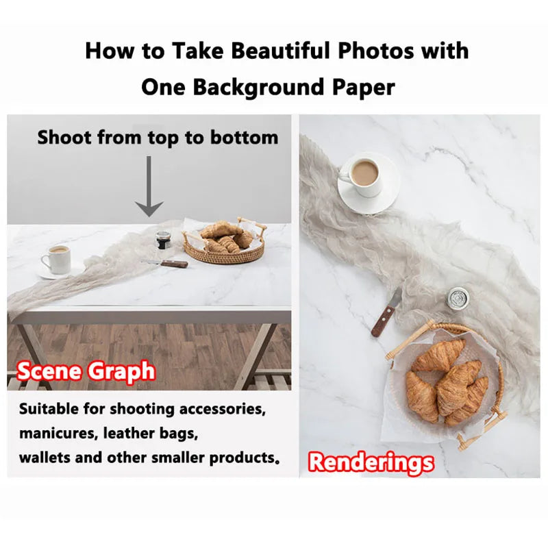 Double Sided Marble Photography Backdrops