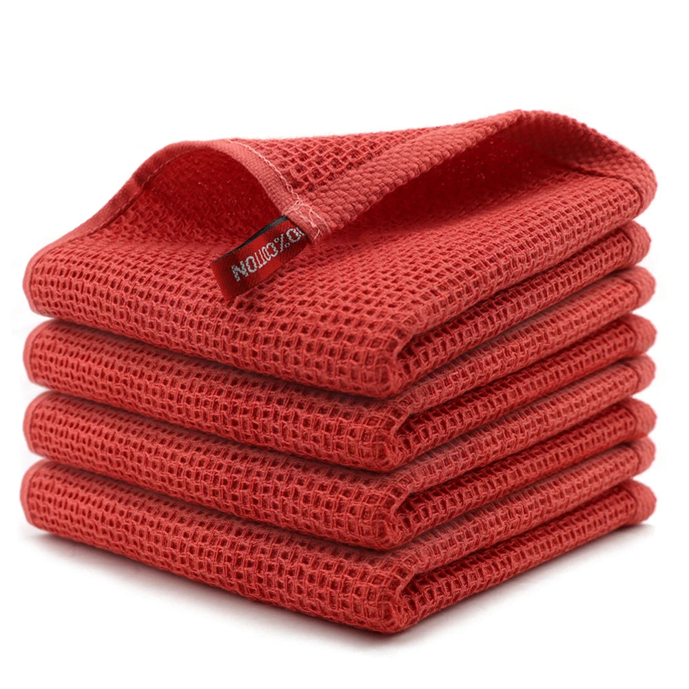 4/6 Piece Cotton Honey Comb Weave Dish Cloth