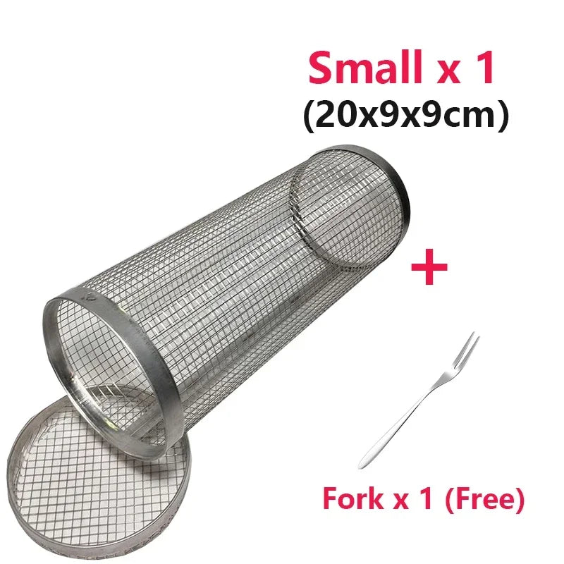 Stainless Steel Rolling BBQ Basket