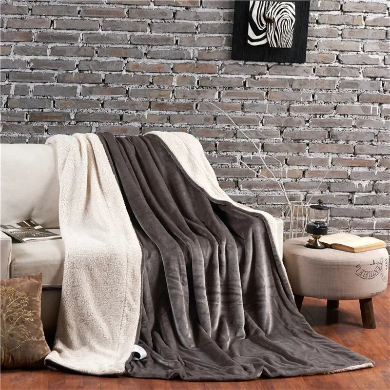 Double Sided Queen Wool Throw Blanket