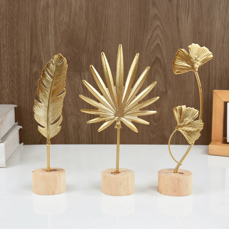 Gold Iron Ginkgo Leaf Ornaments