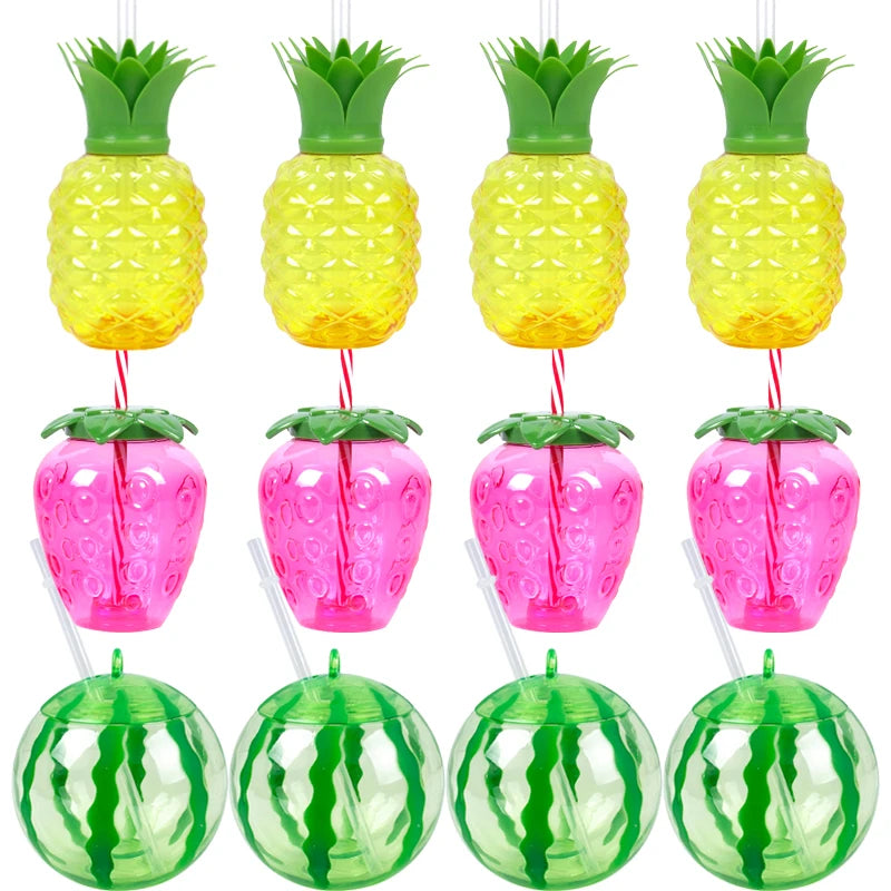PVC Fruit Shaped Drinking Cups With Straw
