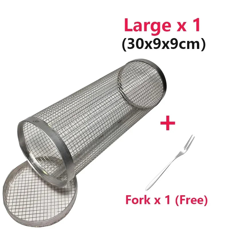 Stainless Steel Rolling BBQ Basket