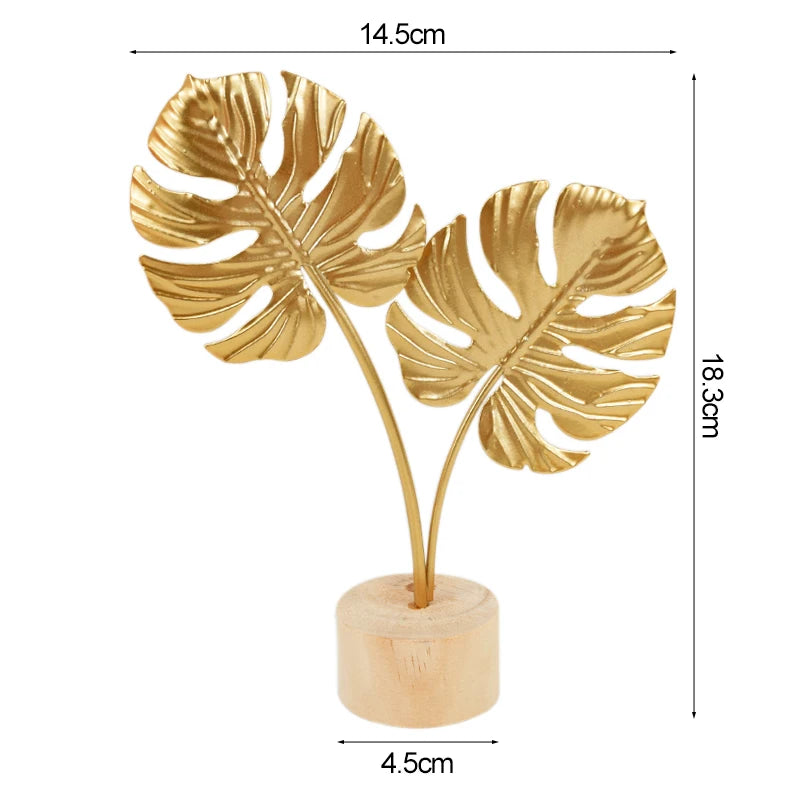 Gold Iron Ginkgo Leaf Ornaments